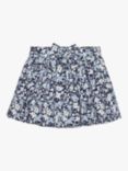 Trotters Kids' Annie Floral Print Cord Skirt, Navy/Multi