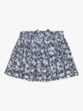 Trotters Kids' Annie Floral Print Cord Skirt, Navy/Multi