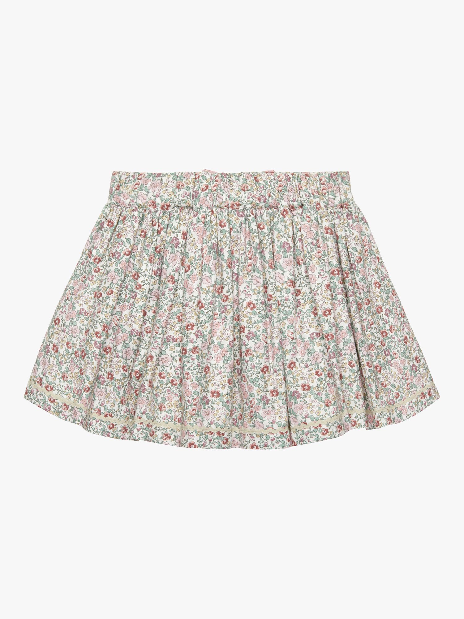 Trotters Kids' Cotton Floral Skirt, Pink/Multi