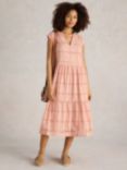 White Stuff Fleur Broderie Dress, Dusky Pink