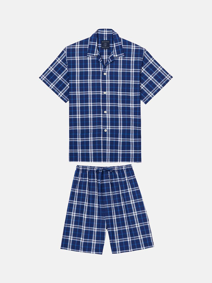 British Boxers Cotton Short Pyjama Set, Chester Blue, S