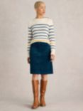 White Stuff Melody Organic Cotton Blend Corduroy Skirt, Teal