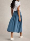 White Stuff Seema Organic Cotton Skirt, Dusty Blue, Dusty Blue