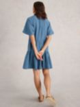 White Stuff Sophia Organic Cotton Double Cloth Dress, Dusky Blue