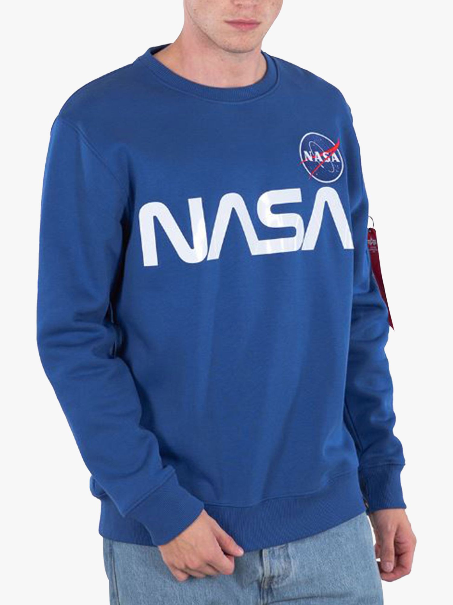 Alpha Industries NASA Reflective Graphic Sweatshirt, Blue, S