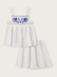 Monsoon Baby Embroidered Shorts and Top Set, White