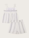 Monsoon Baby Embroidered Shorts and Top Set, White