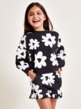 Monsoon Kids' Cotton Floral Print Jumper & Shorts Set, Black