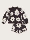 Monsoon Kids' Cotton Floral Print Jumper & Shorts Set, Black