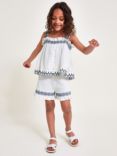 Monsoon Kids' Cheesecloth Top and Shorts Set, White