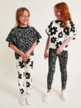 Monsoon Kids' Floral Leggings, Pack of 2, Black