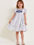 Monsoon Kids' Floral Dress, White