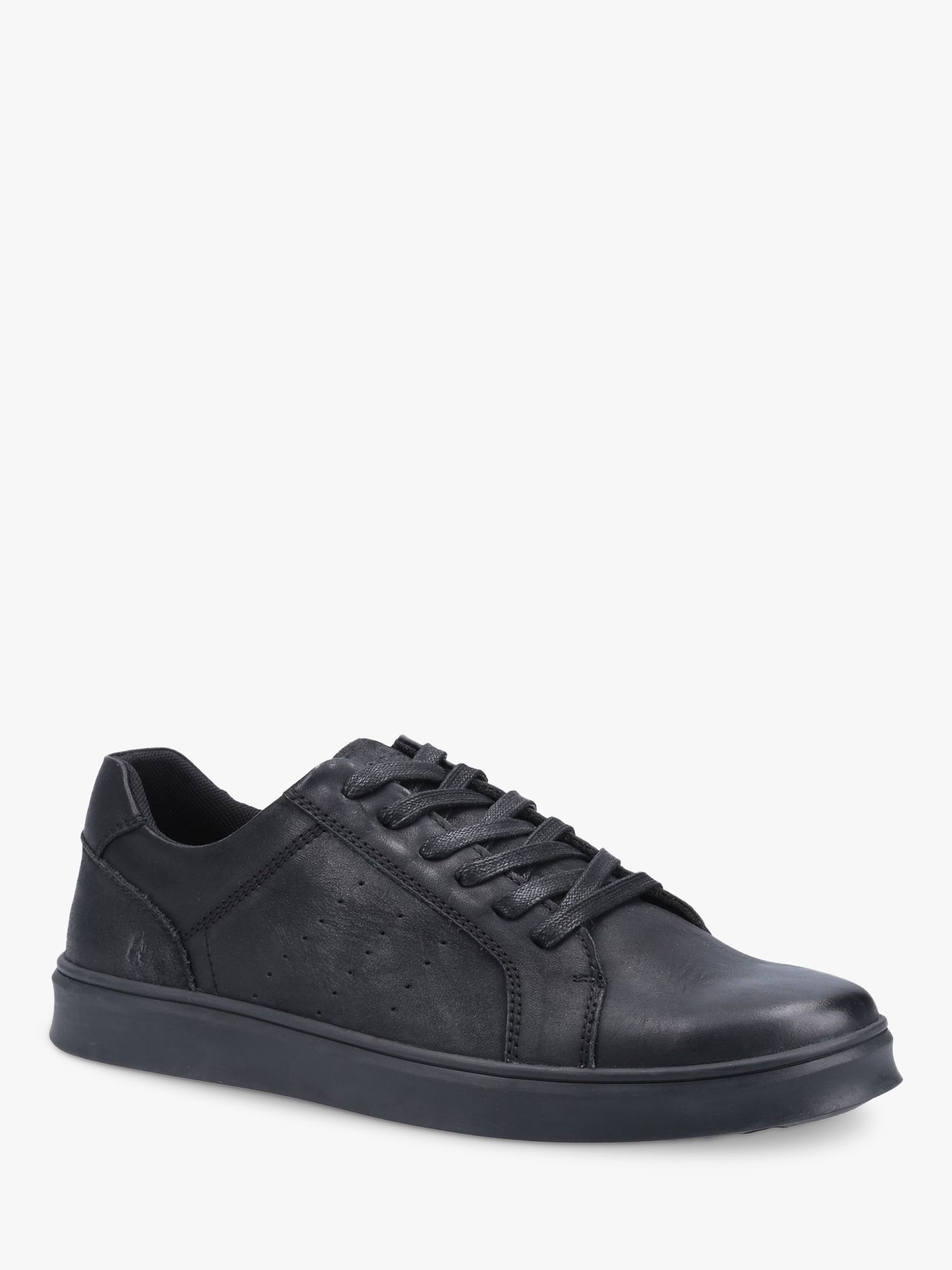 Hush Puppies Mason Leather Trainers, Black, 6