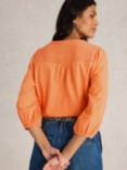 White Stuff Daniella Shirred Top, Mid Orange