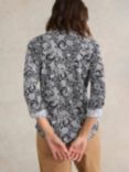 White Stuff Annie Floral Shirt, Black/White