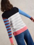 White Stuff City Stripe Organic Cotton Blend Jumper, Blue/Multi