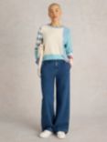 White Stuff Emma Stripe Wool Blend Jumper, Blue/Multi