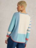 White Stuff Emma Stripe Wool Blend Jumper, Blue/Multi