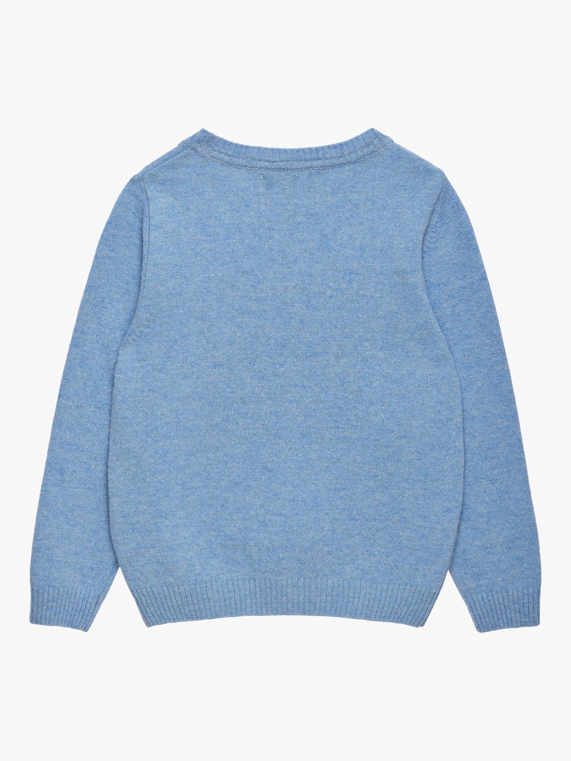 Trotters Kids' Here Comes Trouble Wool Blend Jumper, Blue Marl