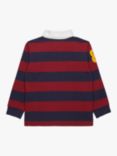 Trotters Kids' Cotton Stripe Rugby Shirt, Navy/Red