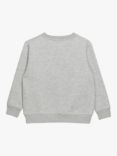 Trotters Kids' Cotton Blend Sebastian Applique Sweatshirt, Grey Marl