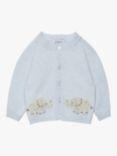 Trotters Baby Elephant Cardigan, Pale Blue