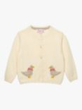 Trotters Baby Duckling Cardigan, Winter White/Taupe