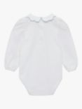 Trotters Baby Scallop Collar Bodysuit, White/Blue