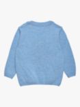 Trotters Baby Here Comes Trouble Wool Blend Jumper, Blue Marl