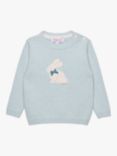 Trotters Baby Bunny Wool Blend Jumper, Pale Blue