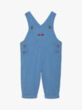 Trotters Kids' Sebastian Car Cotton Dungarees, French Blue