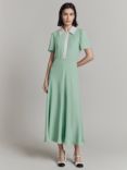 Ghost Bethan Crepe Midaxi Dress, Green