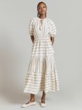 Ghost Abrielle Striped Tiered Maxi Dress