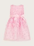 Monsoon Baby Petalina Scuba Floral Dress, Pink