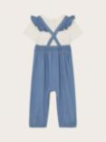 Monsoon Baby Chambray Dungarees, Blue