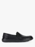 Geox Leitan Leather Loafers, Black