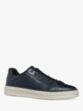 Geox Zackerty Waxed Leather Lace Up Trainers, Navy