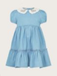 Monsoon Baby Chambray Dress, Blue