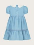 Monsoon Baby Chambray Dress, Blue