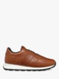 Geox Spherica VSerie Wax Leather Trainers, Light Brown