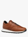 Geox Spherica VSerie Wax Leather Trainers, Light Brown