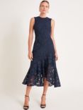 Monsoon Gianna Lace Dress, Navy