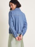 Monsoon Billie Denim Bomber Jacket, Blue