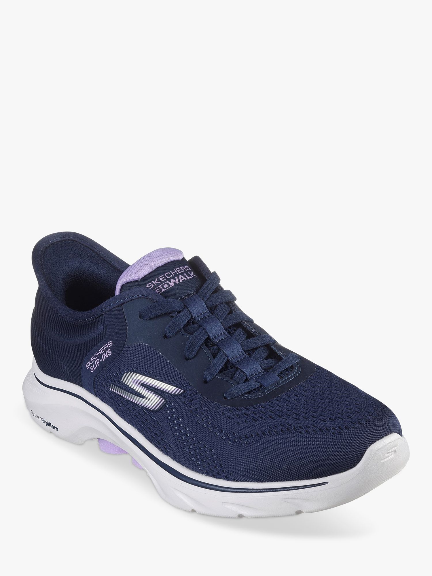 Skechers Go Walk 7 Valin Trainers, Navy, 3