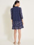 Monsoon Cindy Print Jersey Dress, Blue