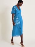 Monsoon Lyla Wrap Dress, Blue