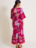 Monsoon Prim Floral Dress, Pink/Multi