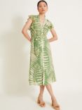 Monsoon Parmella Print Dress, Green/Multi
