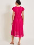 Monsoon Lo Lace Jersey Dress, Pink