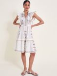 Monsoon Ula Embroidered Dress, Ivory